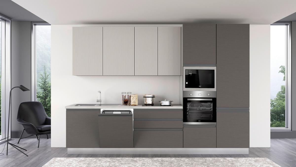 Kuhinjski Blok New Helena 330 Sx - brončane boje/kašmir, Konvencionalno, metal/drvo (330/240/60cm) - Mömax