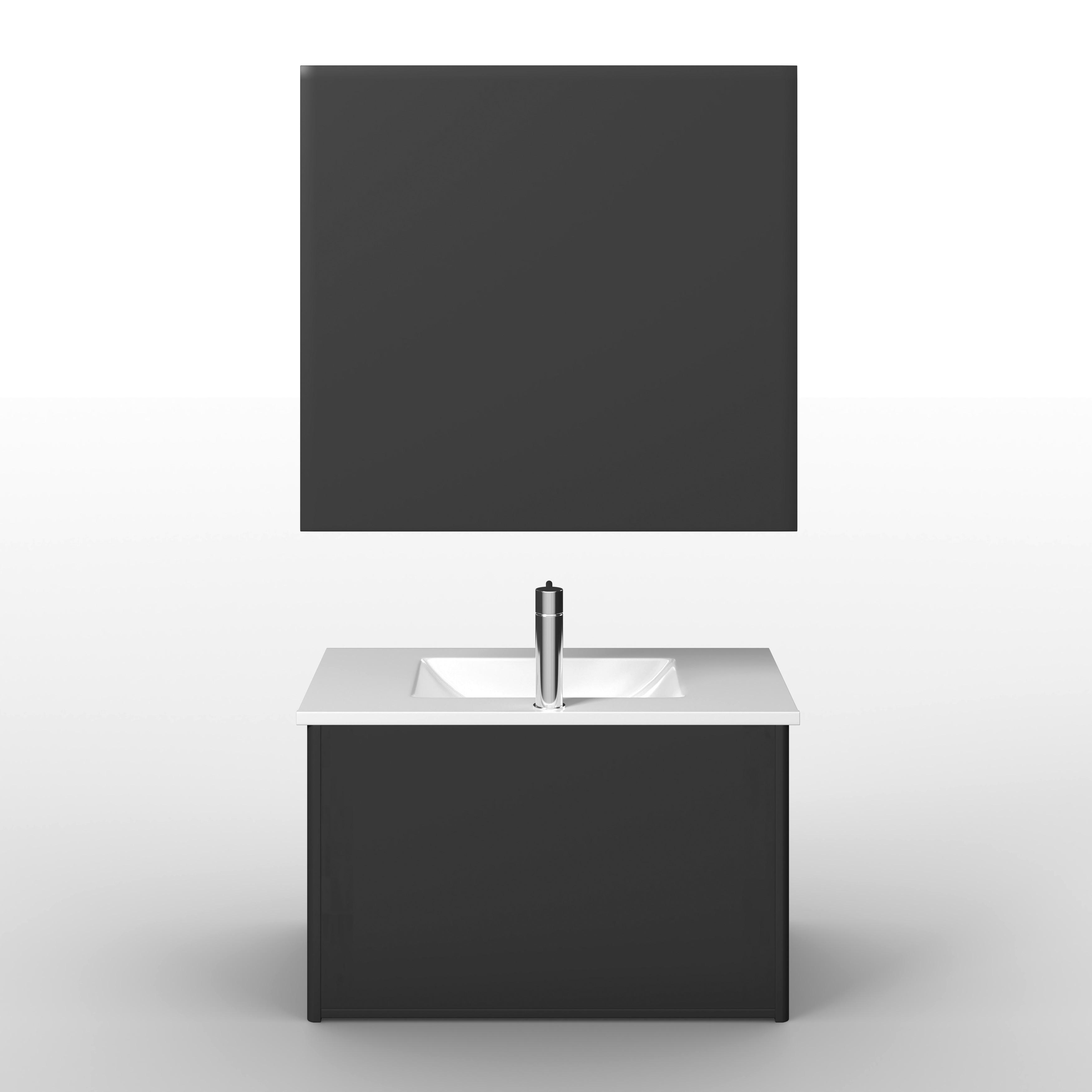BADRUM LUCY - vit/svart, Modern, trämaterial/glas - Bessagi Home