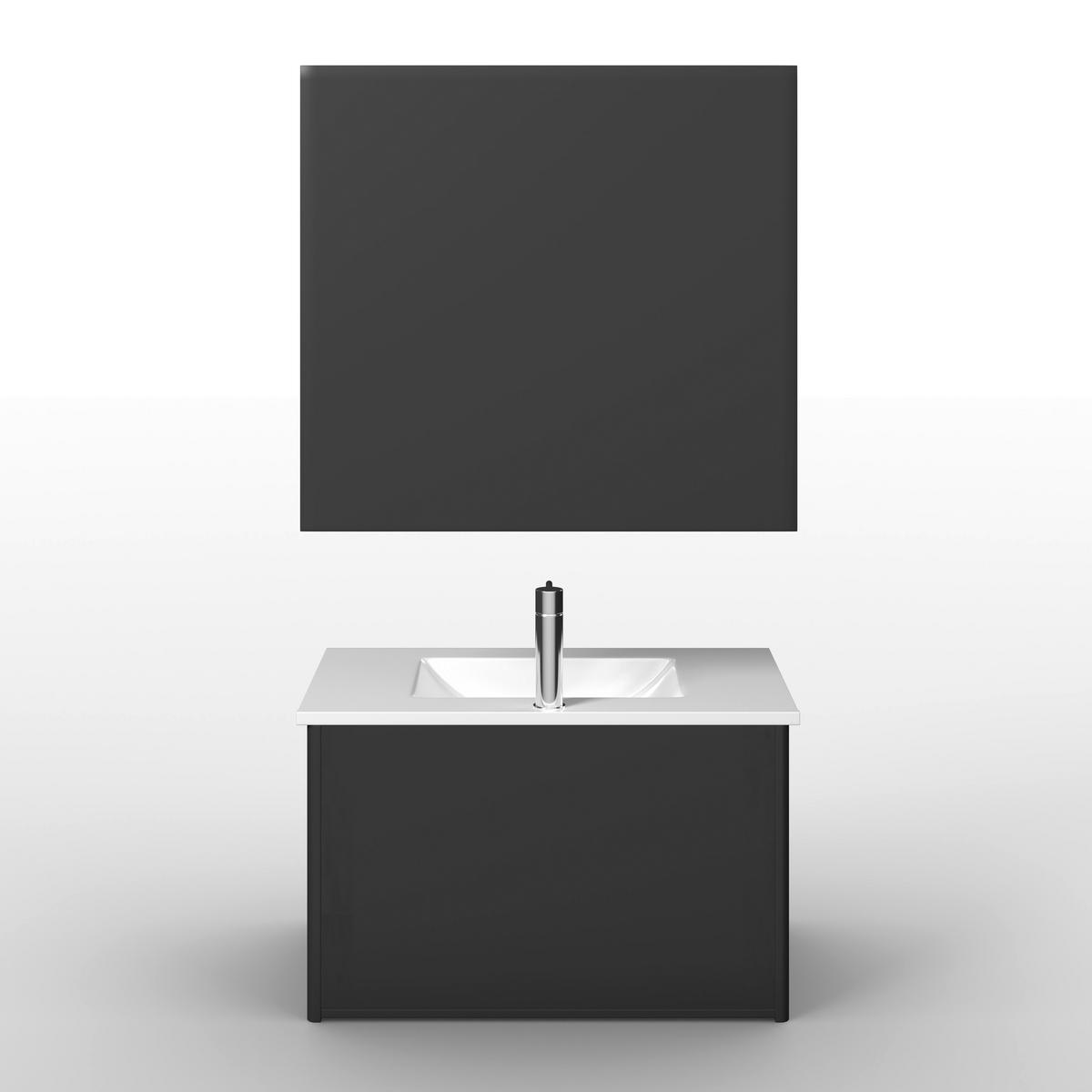 Badezimmer Lucy Schwarz 3- teilig - Schwarz/Weiß, MODERN, Glas/Keramik - Bessagi Home