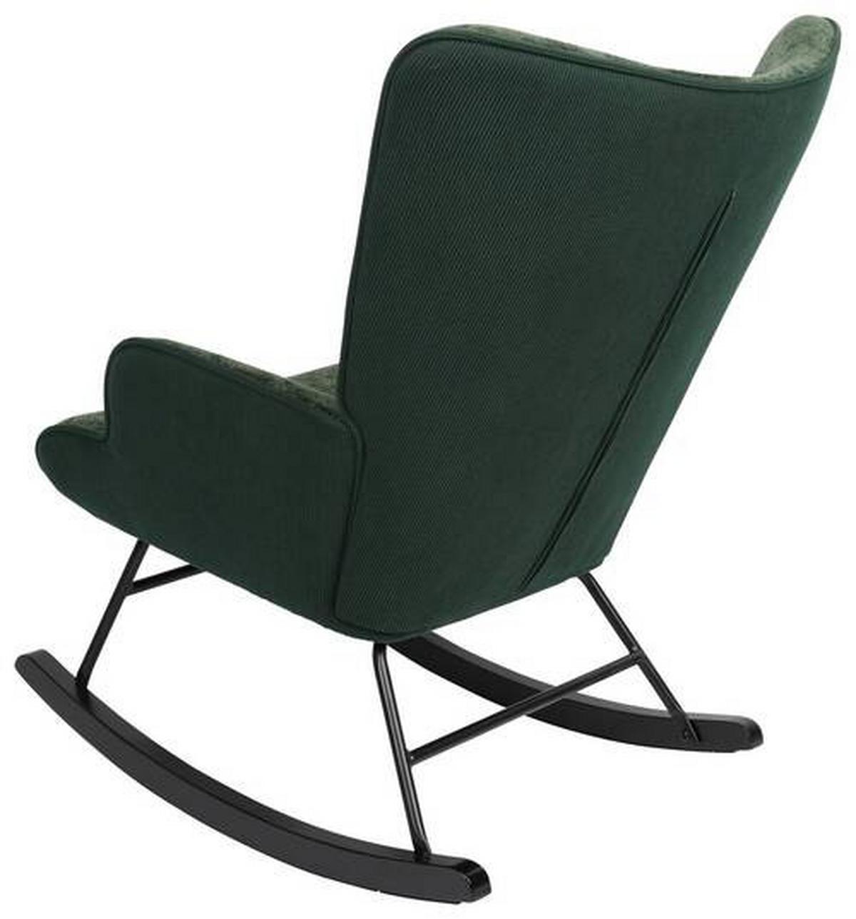 Schaukelstuhl Rock Grün/Schwarz - Schwarz/Grün, MODERN, Holz/Textil (66/90/77cm) - Mömax