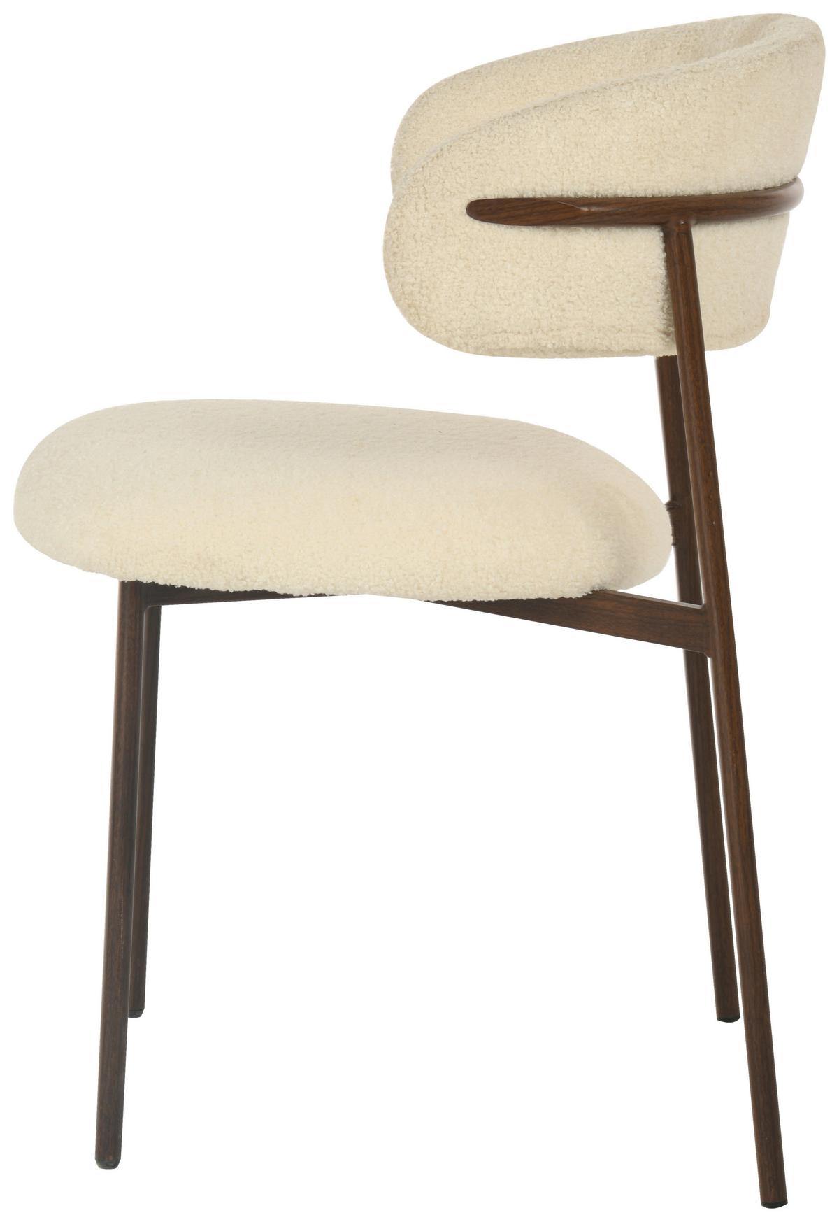 KRZESŁO PESARO - biały/kolor orzecha włoskiego, Modern, metal/drewno (55/78/58cm) - MID.YOU