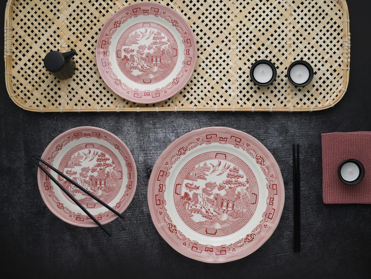 Jedilni Servis China Town, 18-Delni - rdeča/bela, Basics, keramika - Creatable