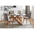 Stuhl in Grau/Eichefarben - Eichefarben/Grau, Design, Holz (48/92/57cm)