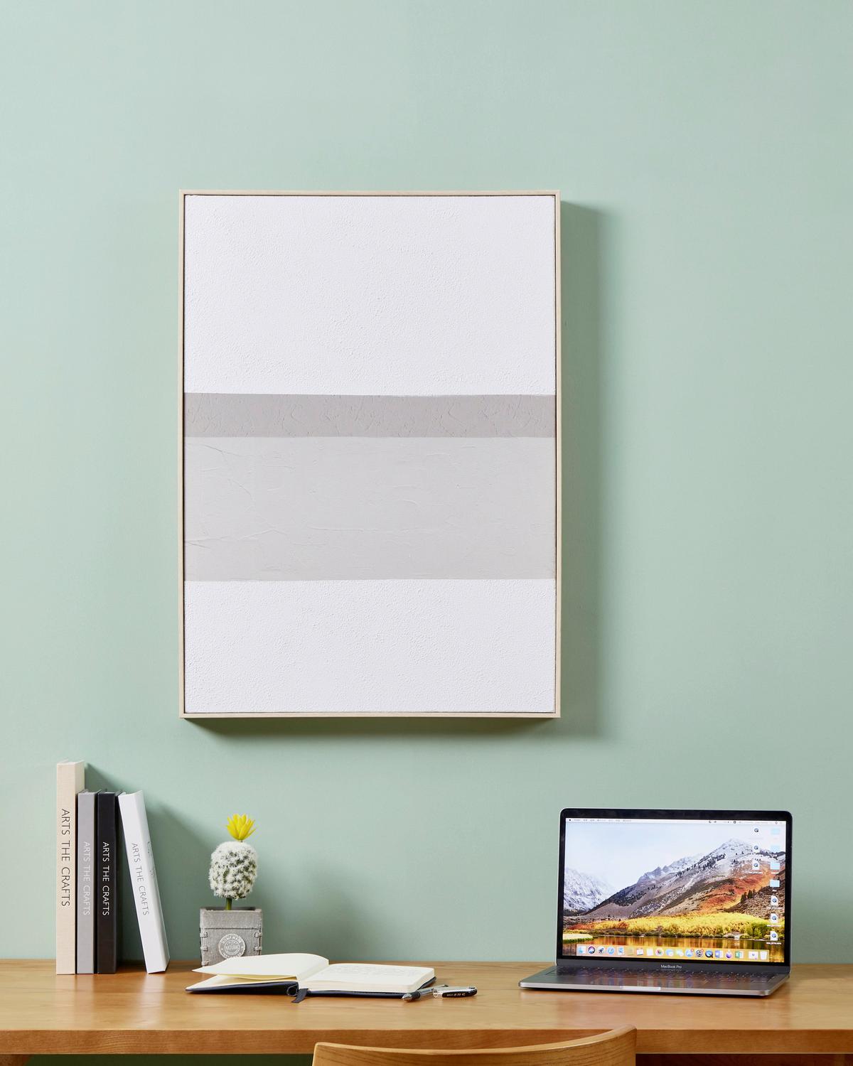 Leinwandbild Kijal Weiß/Taupe ca. 51x71cm - Taupe/Weiß, Trend, Kunststoff/Textil (51,2/5,1/71,2cm) - Eglo