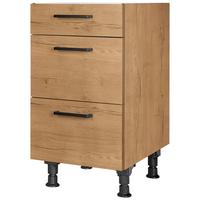 Schubkastenunterschrank Structura Eiche - Eichefarben/Schwarz, MODERN, Holzwerkstoff/Metall (45/87/56cm) - Nobilia