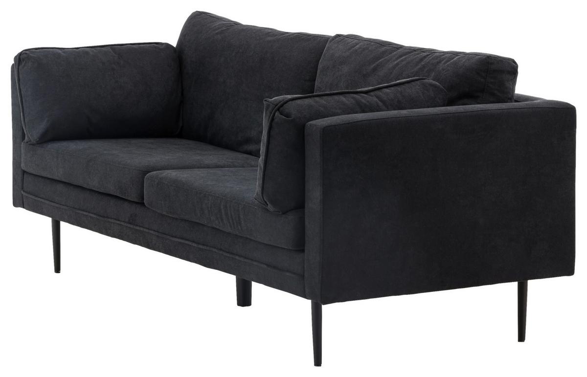 2-SITZER-SOFA BOOM - Schwarz, Design, Textil/Metall (203/84/90cm) - Livetastic