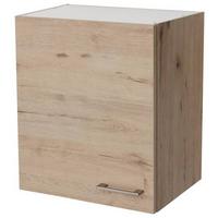 Kuhinjska Viseča Omarica Riva, Barva Hrasta - barve nerjavečega jekla/hrast san remo, Moderno, kovina/leseni material (50/54,8/32cm) - FlexWell