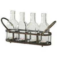 Teelichthalter Zuma I aus Eisen - Klar/Naturfarben, Natur, Glas/Metall (29/18/9cm)