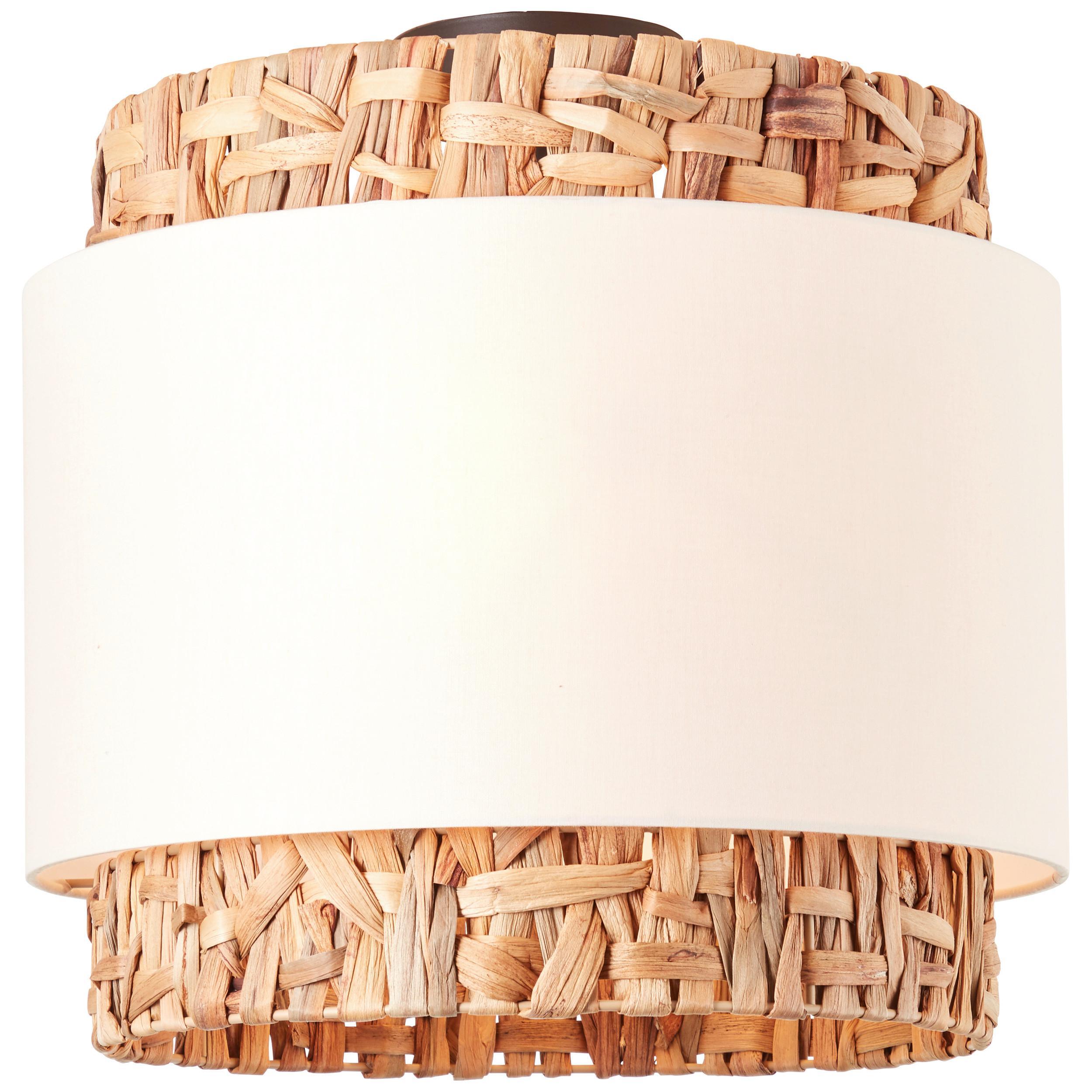 Deckenleuchte Waterlilly Naturfarben max. 60 Watt - Natur, Naturmaterialien/Textil (35/35cm) - Brilliant