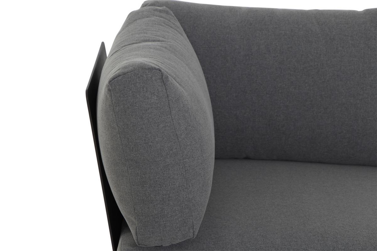 Modul-Loungegarnitur 4-tlg. Grau Teakholz - Anthrazit/Grau, KONVENTIONELL, Holz/Textil (252/84/252cm) - Siena Garden