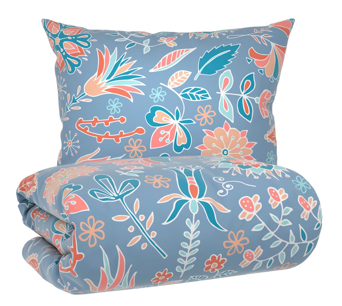 Posteljnina Mia - pastelno modra, tekstil (140/200cm) - Mömax