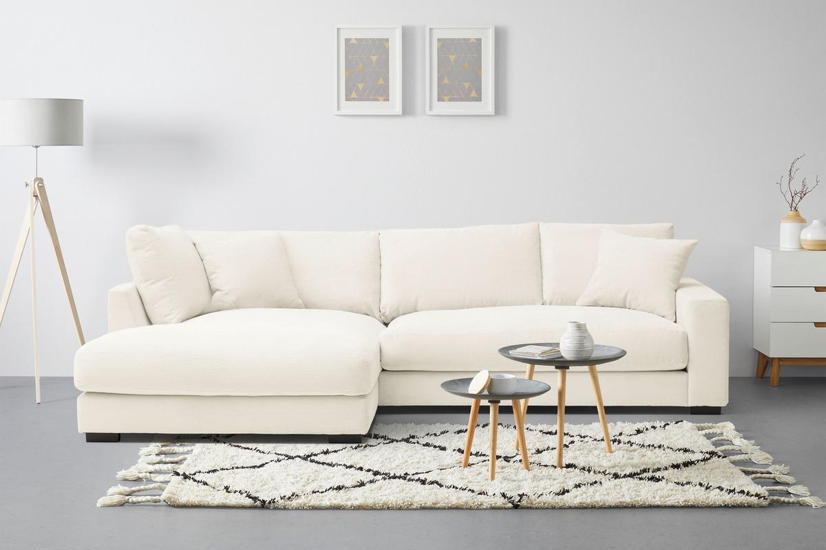 Colțar Pedro - crem, Modern, textil (190/300cm) - Mömax