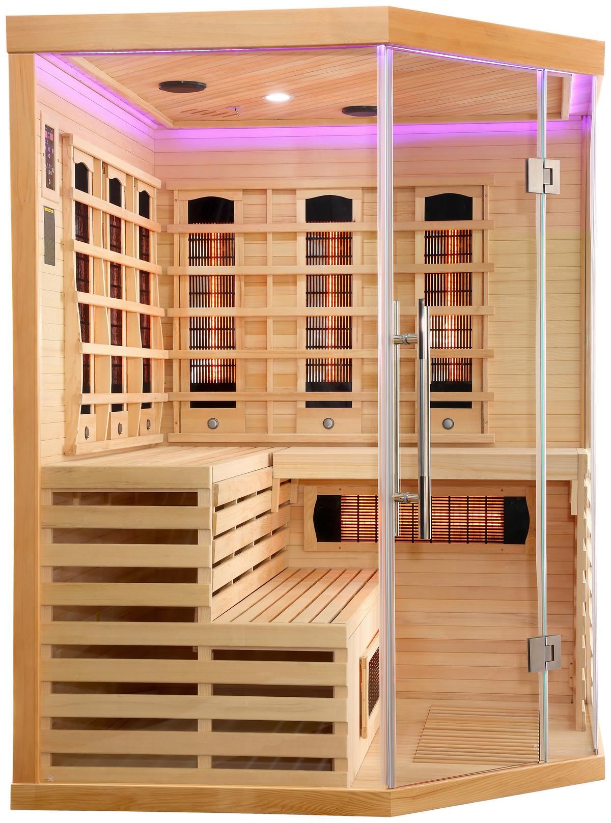 INFRAROTKABINE DELUXE B: 150 CM 3-4 PERSONEN - Braun, MODERN, Holz (150/200/150cm) - Sanotechnik