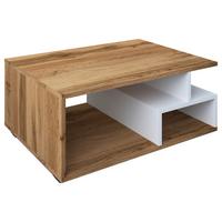 Klubska Miza Sulas, Bela, Hrast, 80x50 - črna/bela, Moderno, umetna masa/leseni material (80/40/50cm) - MID.YOU