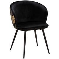 KRZESŁO Z PODŁOKIETNIKAMI CLAUDIA - czarny/kolor złoty, Modern, metal/drewno (60/81/60cm) - MID.YOU