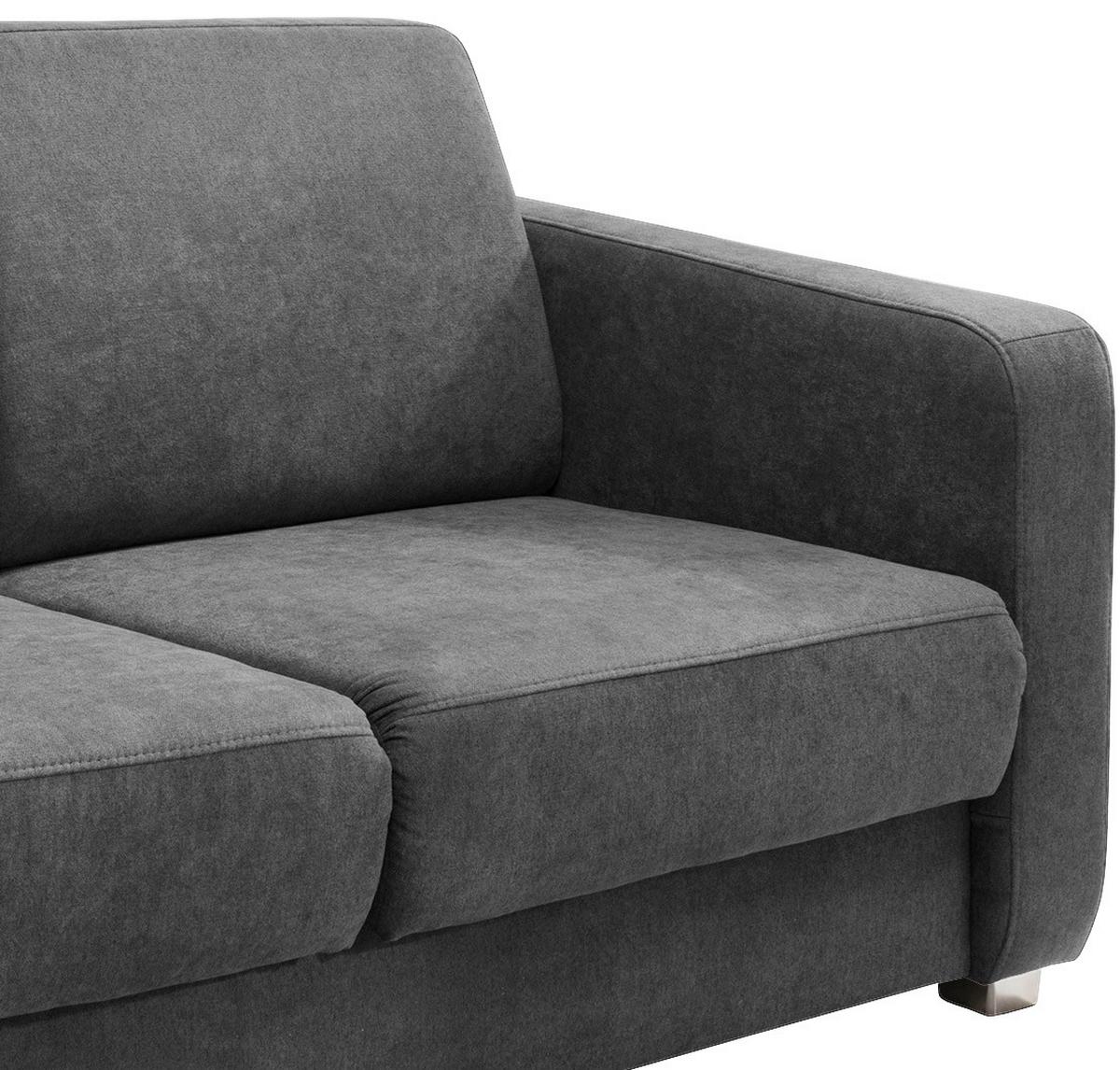 Schlafsofa Mia Anthrazit Mikrofaser - Chromfarben/Anthrazit, Basics, Kunststoff/Textil (159/88/87cm) - Livetastic