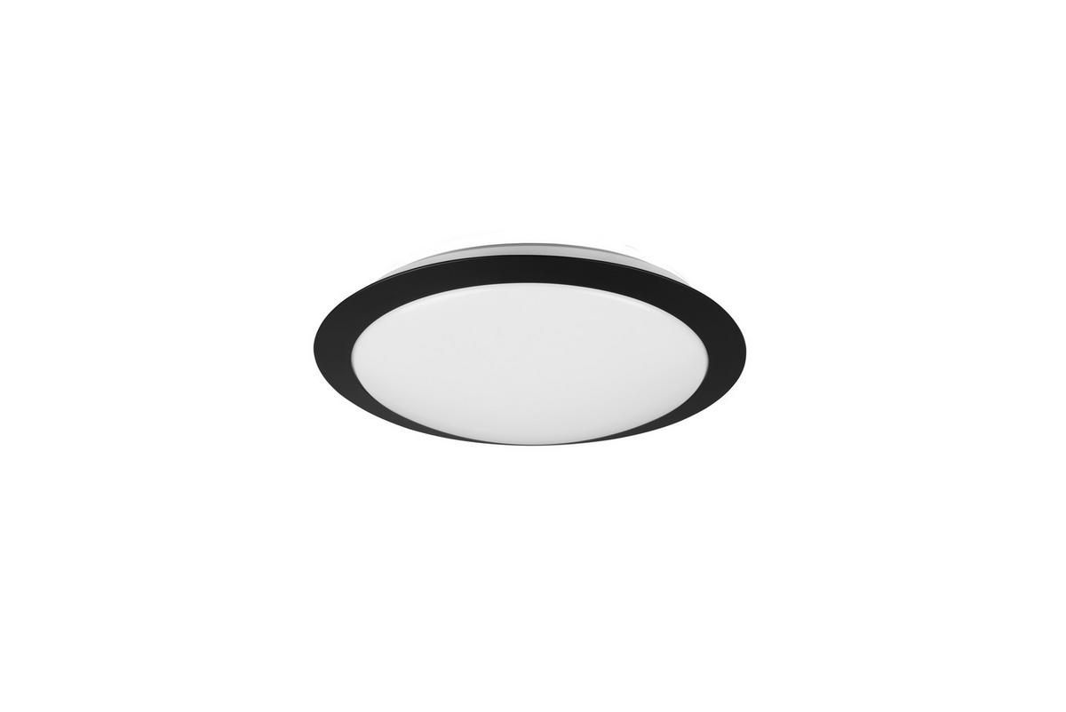 LED-Deckenleuchte Umberto Schwarz/Weiß max. 12 Watt - Schwarz/Weiß, Basics, Kunststoff (29/8cm) - Trio Leuchten