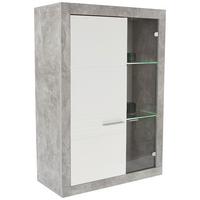 Vitrina Malta - boja aluminijuma/siva, Moderno, staklo/pločasti materijal (96/132/35cm) - Modern Living
