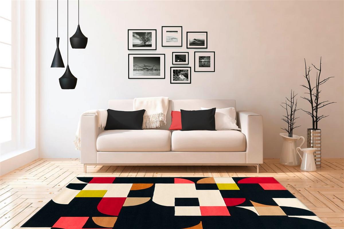 FLACHWEBETEPPICH SPIRIT 3105 MULTI/SCHW 170X240 - Multicolor/Schwarz, Basics, Textil (170/240cm) - Kayoom