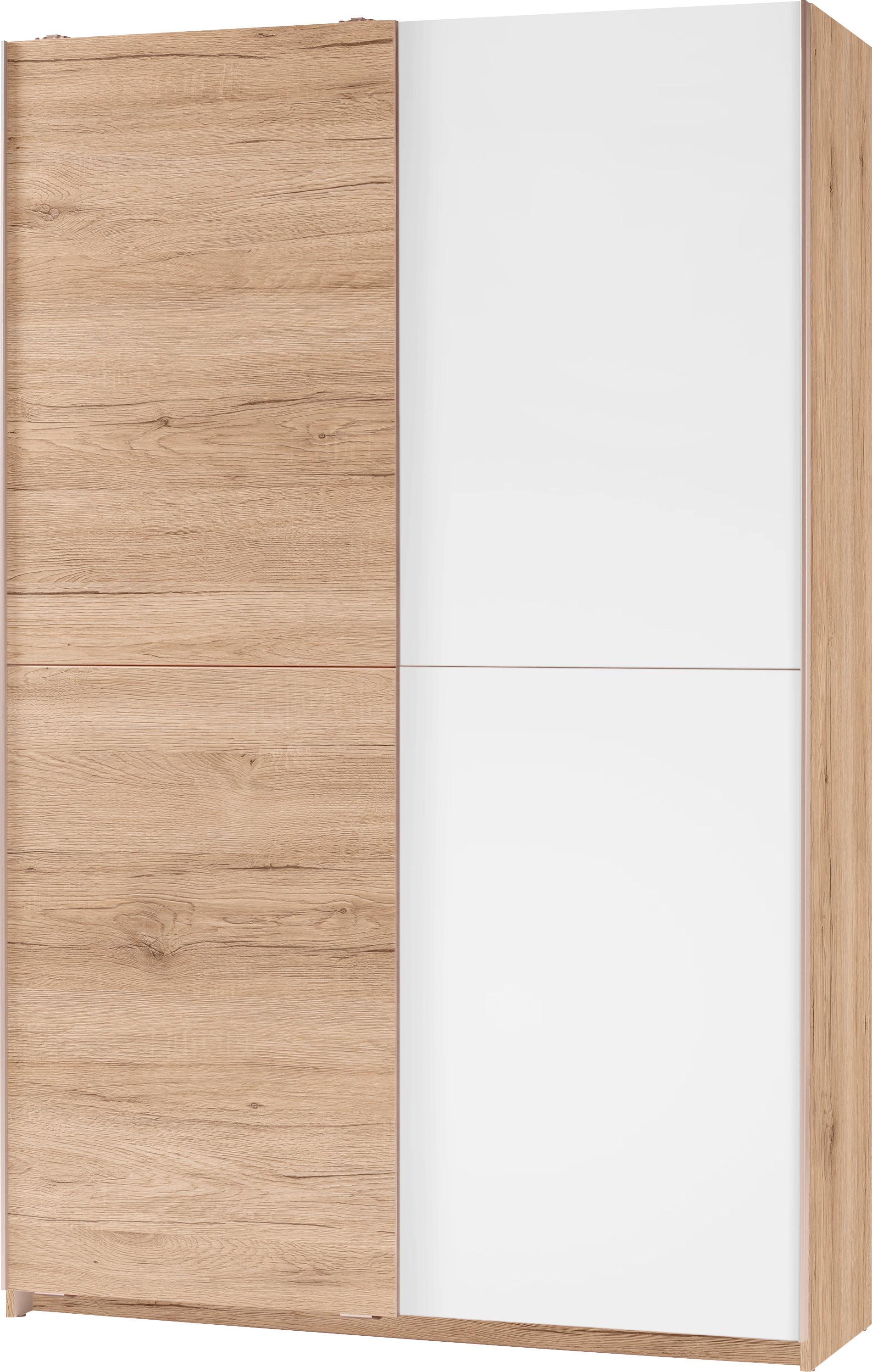 SZAFKA UNIWERSALNA HEIMO - kolor dębowy/biały, Basics, materiał drewnopochodny/tworzywo sztuczne (125/196/38cm) - Carryhome