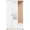 HALLMÖBEL CANVEY - vit/ek Artisan, Modern, trämaterial/glas (116/197/35cm) - Mömax