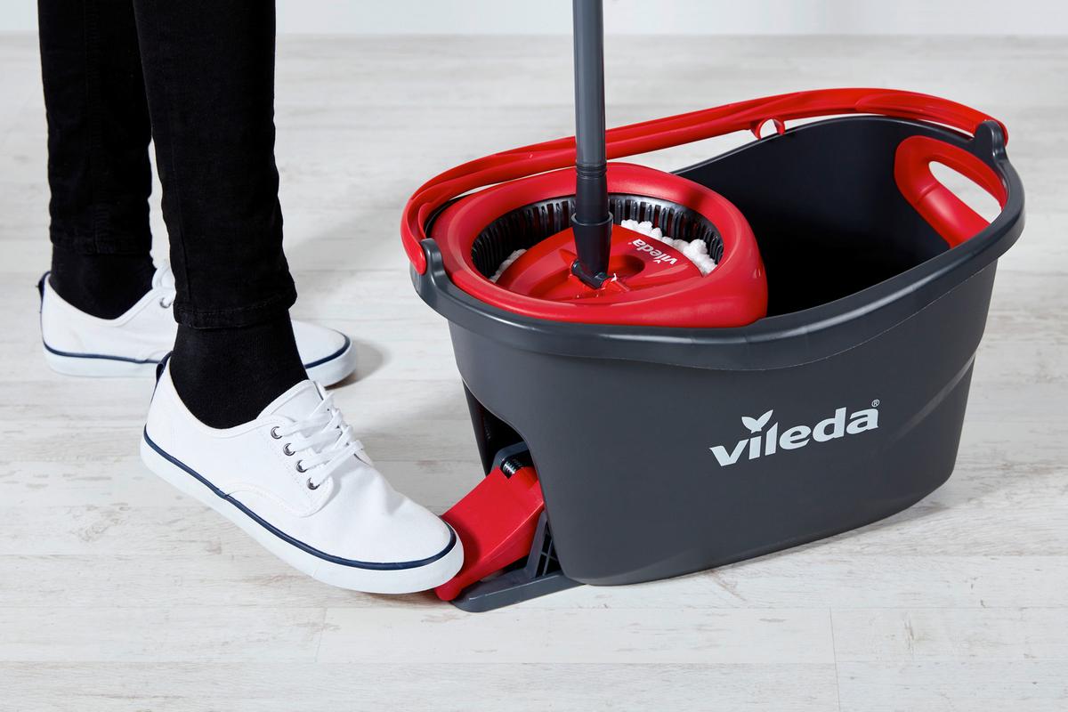 Bodenreinigungsset Easy Wring Supermocio Turbo, 3-teilig - Schwarz/Weiß, Basics, Textil (49/29,6/29,3cm) - Vileda