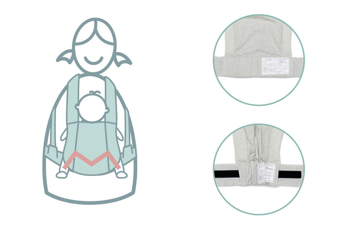 NOSIDEŁKO MC02-17 NATURAL - jasnoszary, Basics, tkanina (37/34cm) - Fillikid