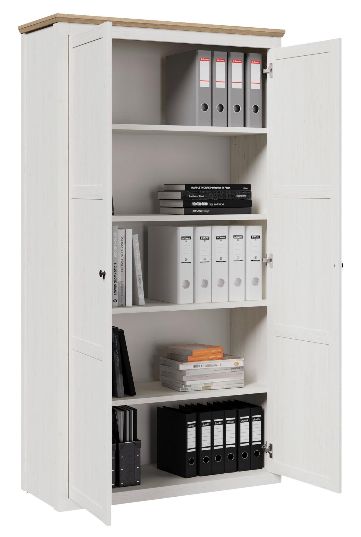 Aktenschrank Korsika Eiche-/Kieferfarben - Eichefarben/Kieferfarben, ROMANTIK / LANDHAUS, Holzwerkstoff (105,5/195/42,9cm) - Mömax