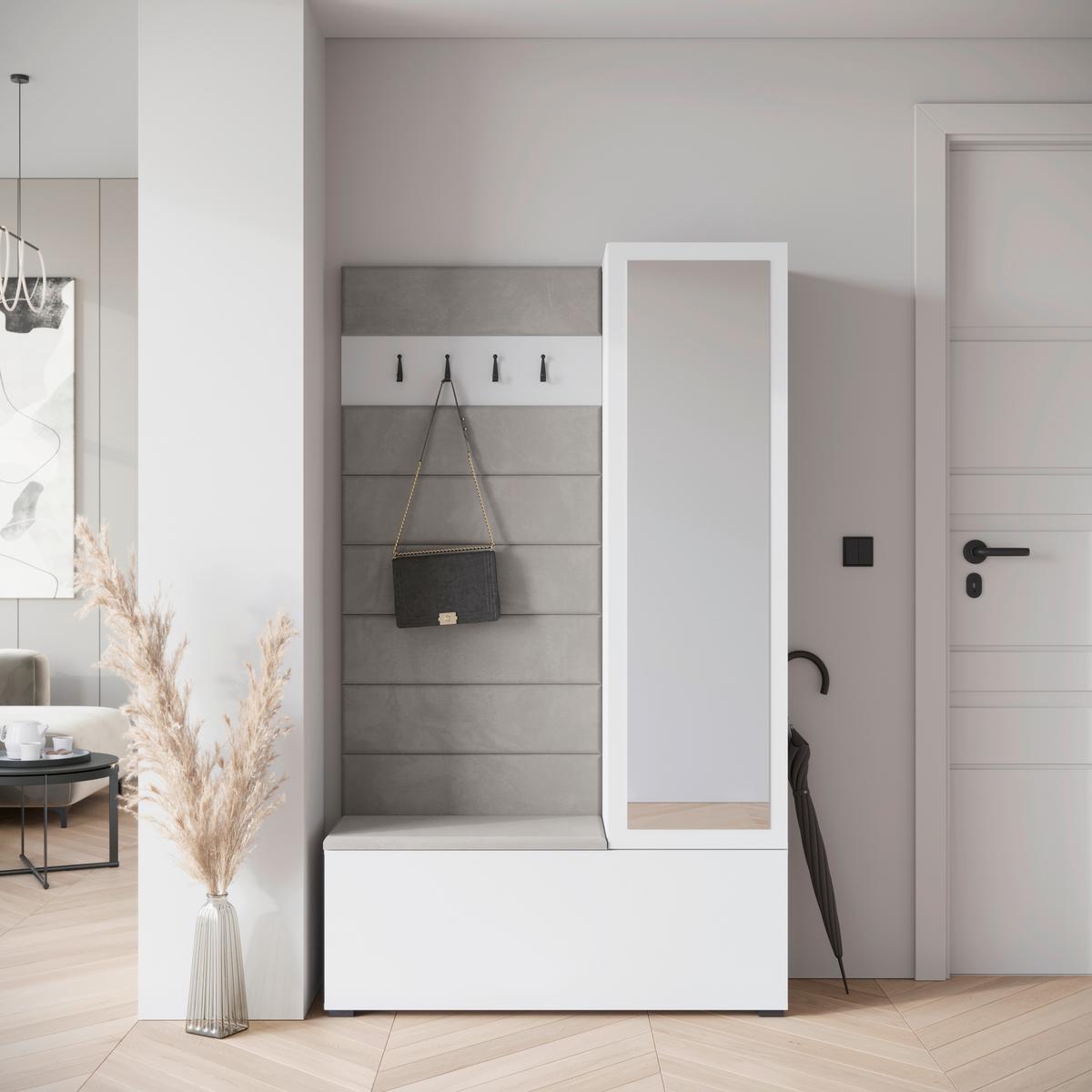 GARDEROBE GARDEROBE TEJO II - Weiss Hochglanz/Weiss, Design, Holzwerkstoff (115/192/37,5cm) - Livetastic