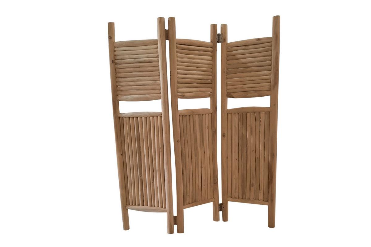 Paravent Naturfarben - Naturfarben, Natur, Holz (275/180/21cm) - Gardenson