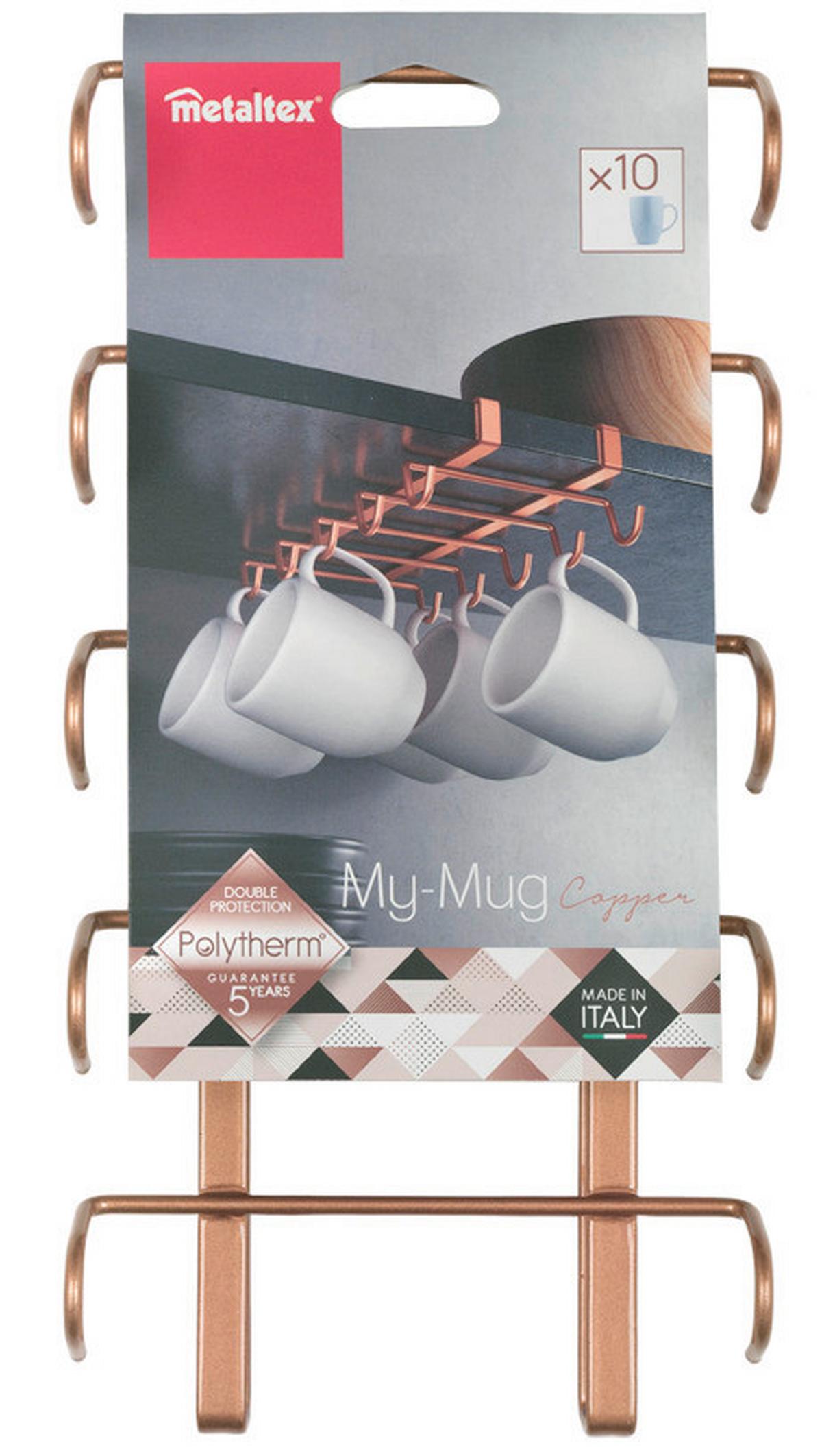 Bögretartó My Mug Copper - rézszínű, fém (14/28/6cm) - Metaltex