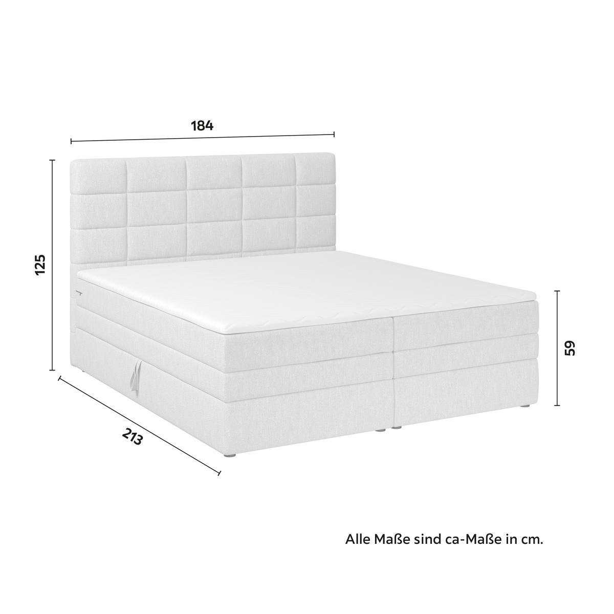 Boxspring Krevet Aria - siva/crna, Moderno, drvo/tekstil (180/200cm) - Bessagi Home