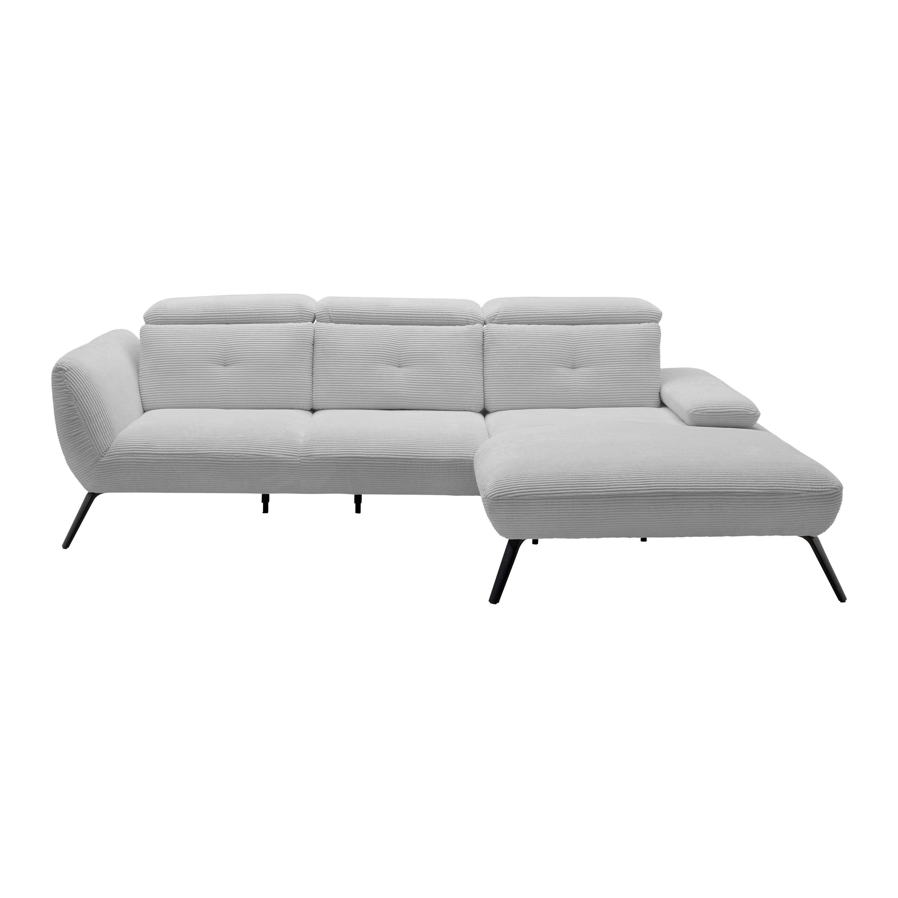 Wohnlandschaft Seattle Hellgrau - Hellgrau/Schwarz, MODERN, Holzwerkstoff/Textil (301/196cm) - Premium Living