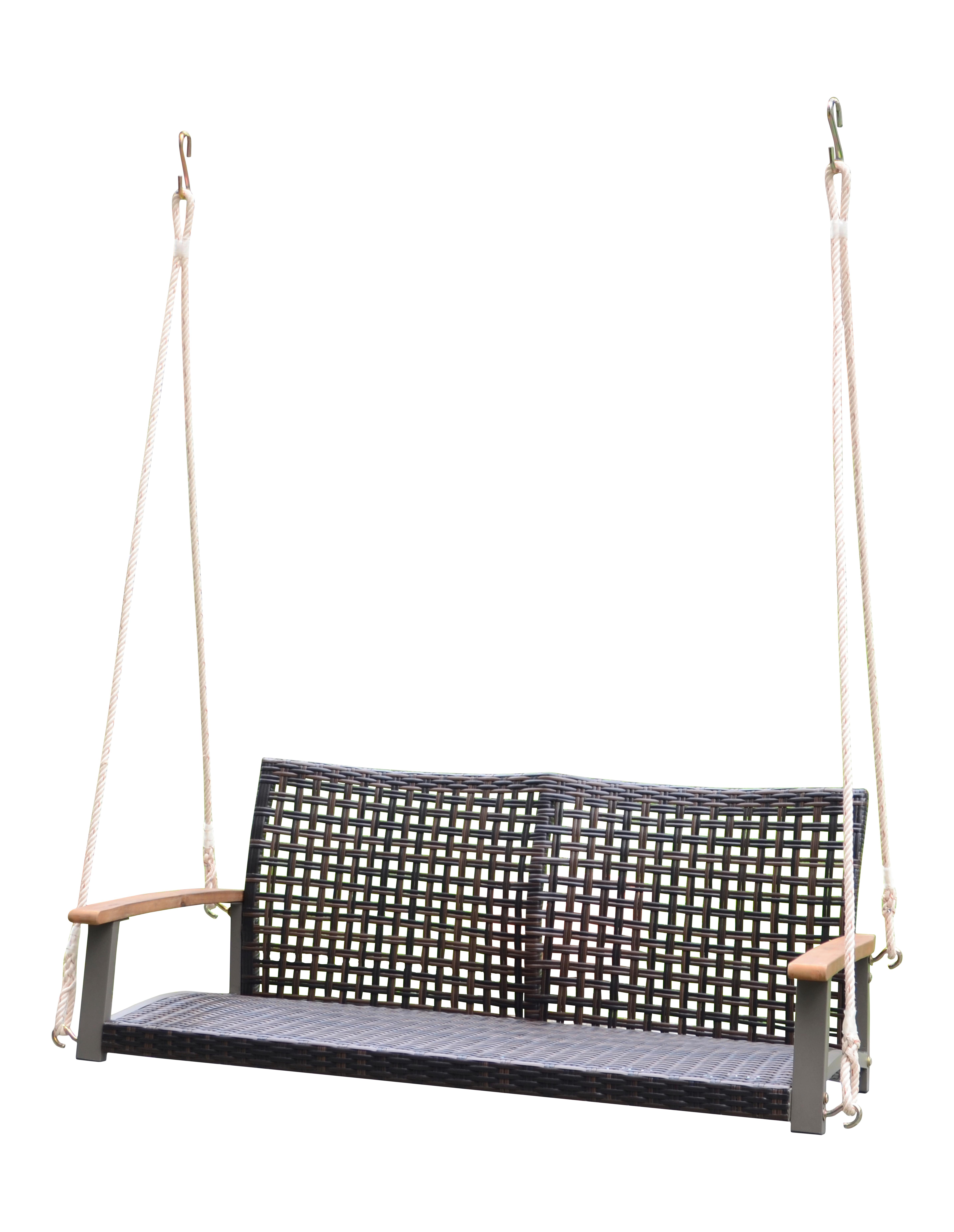 Hängebank Cuneo Grau ca. 120x79x57 cm - Braun/Grau, Basics, Holz/Kunststoff (120/79/57cm) - Gardenson