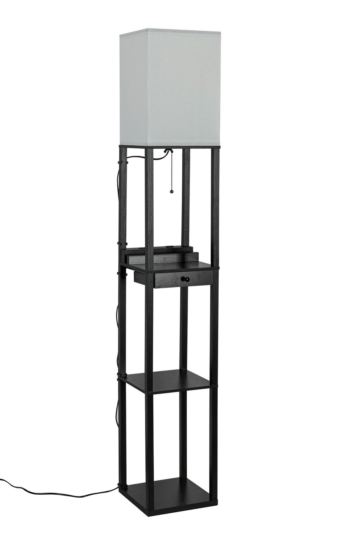 Stehleuchte Sven Schwarz/Weiß max. 40 Watt - Schwarz/Weiß, Basics, Holzwerkstoff/Kunststoff (26/160/26cm)