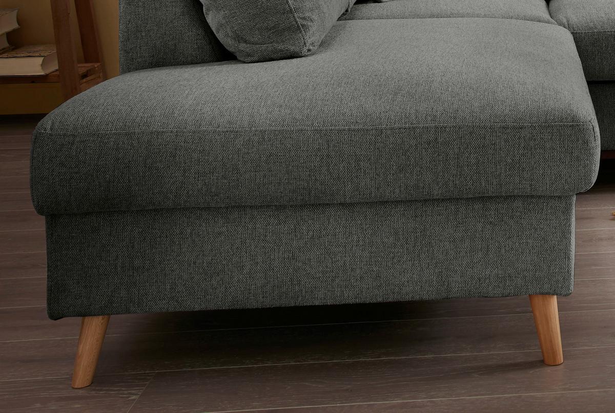 Wohnlandschaft Valentina Anthrazit Struktur - Anthrazit/Naturfarben, KONVENTIONELL, Holz/Textil (200/230cm) - P & B