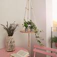Windlicht Macrame Beige - Beige, LIFESTYLE, Glas/Textil (14/26cm)