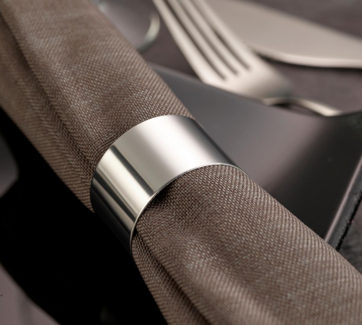 ZESTAW PIERŚCIENI NA SERWETKI EW-NR-2107 - kolor srebrny, Basics, metal (4/2,5cm) - Echtwerk