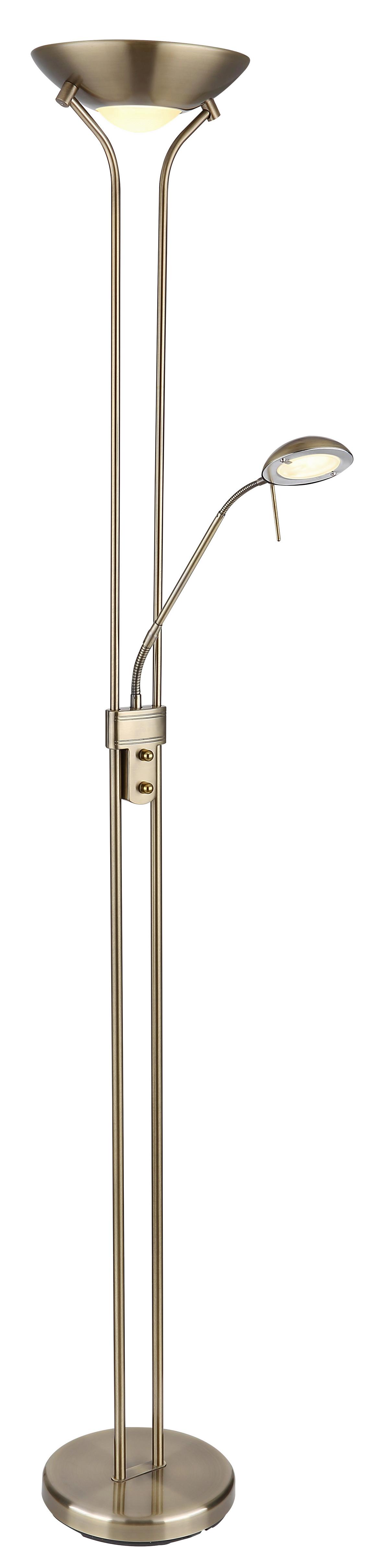 LED-Deckenfluter Leonas in Messingfarben max. 20 Watt - Messingfarben, Basics, Glas/Metall (25,5/180cm) - Globo