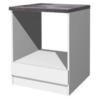 Herdumbauschrank Lucca Weiß ca. 60x86x57cm - Graubraun/Weiß, KONVENTIONELL, Holzwerkstoff (60/86/57cm) - FlexWell