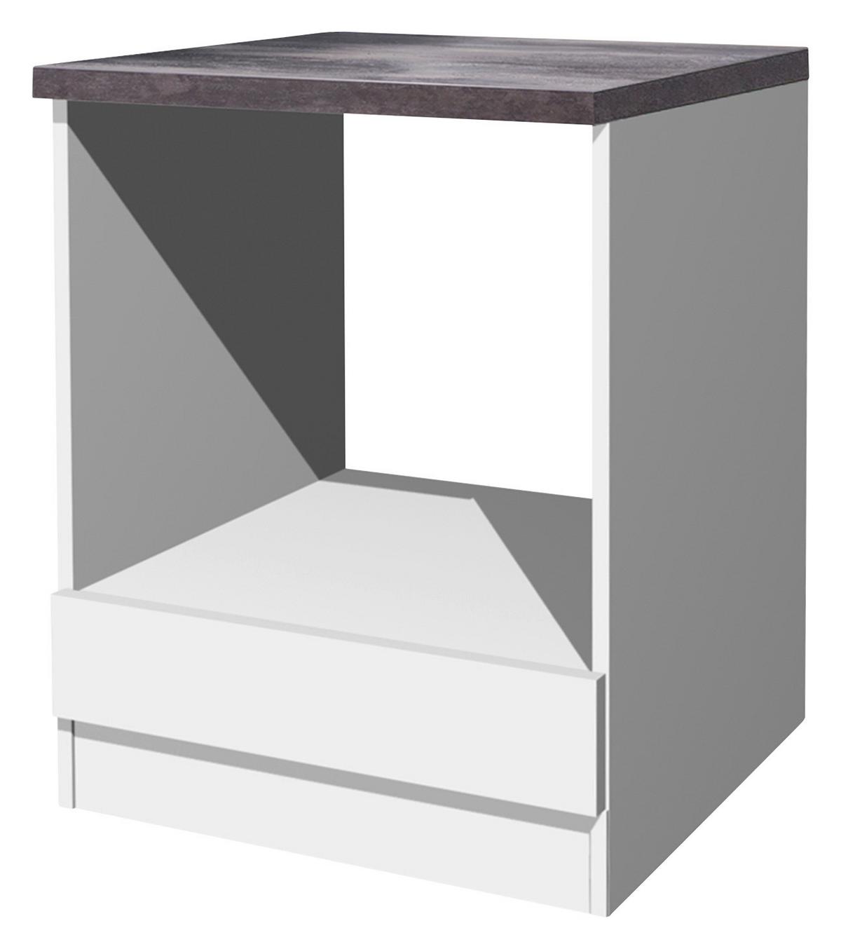 Herdumbauschrank Lucca Weiß ca. 60x86x57cm - Graubraun/Weiß, KONVENTIONELL, Holzwerkstoff (60/86/57cm) - FlexWell