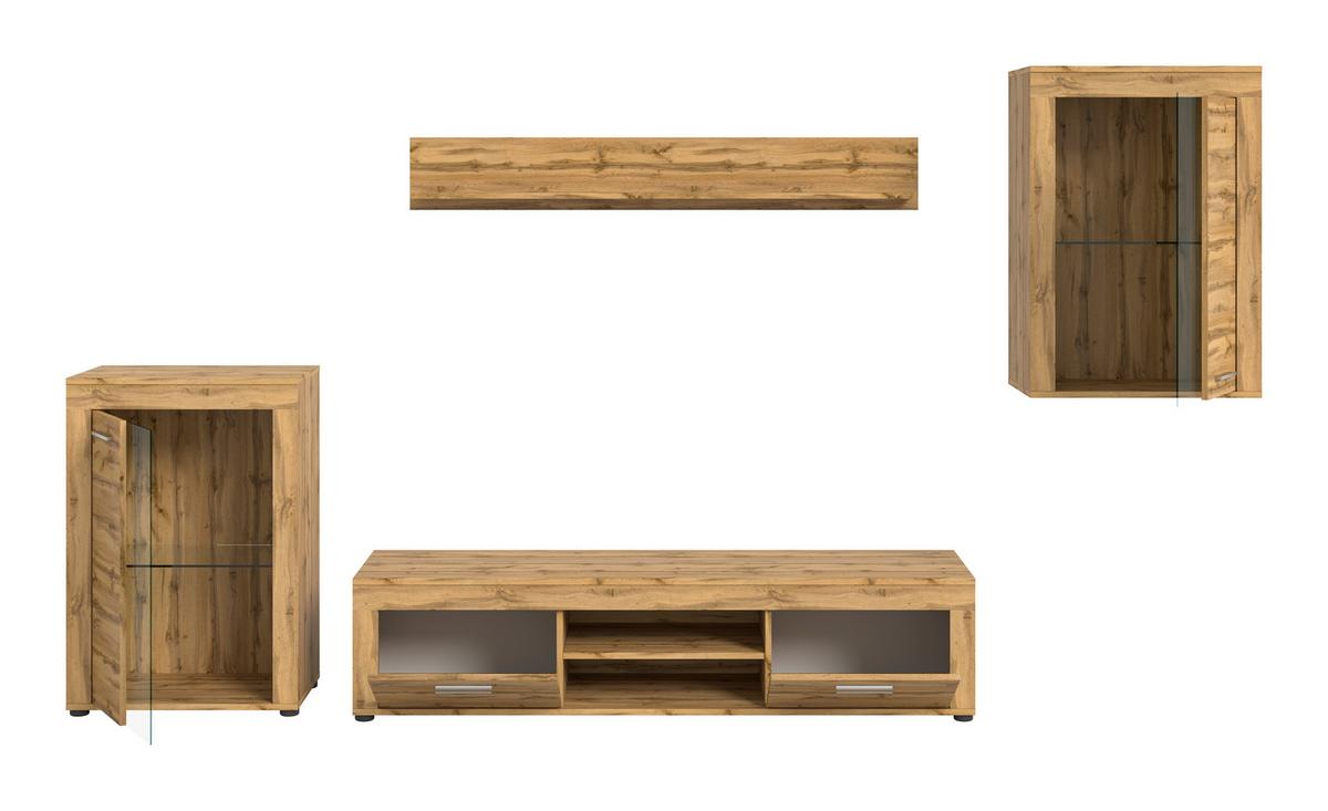 ANSAMBLU MOBILIER CAMERA DE Z JAM - stejar Wotan, Design, sticlă/material pe bază de lemn (310/169/35cm) - Modern Living