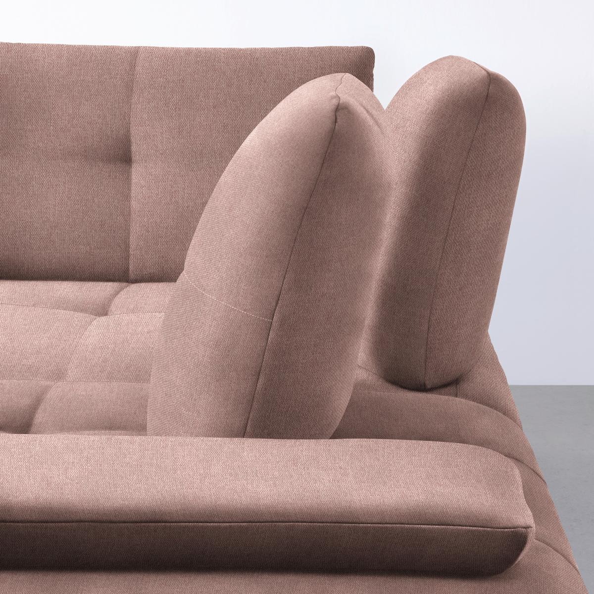Wohnlandschaft Trendy Rosa - Schwarz/Rosa, MODERN, Holzwerkstoff/Textil (310/93/250cm) - Premium Living
