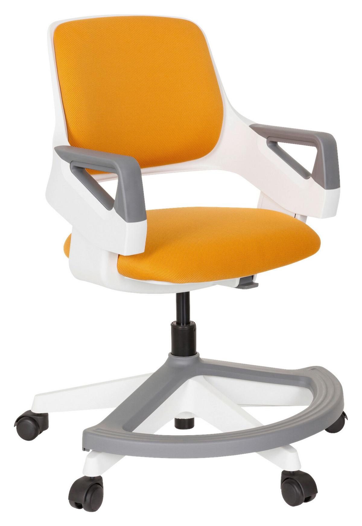 Jugenddrehstuhl Kid Flex ca. 53x80-93x60 cm Orange - Orange/Weiß, Basics, Kunststoff (53/80-93/60cm) - MID.YOU