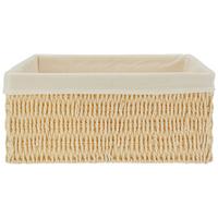Korb Sally S Natur/Weiss - Weiss/Naturfarben, Papier/Textil (24/20/10cm) - Mömax