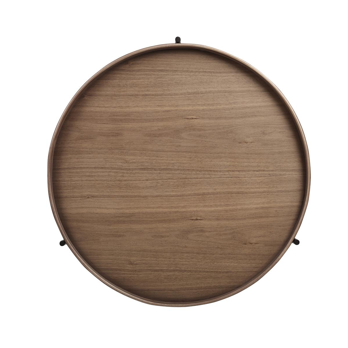 Klubska Miza Rund, Barva Oreha - barva oreha/črna, Design, kovina/leseni material (69/39cm) - Livetastic