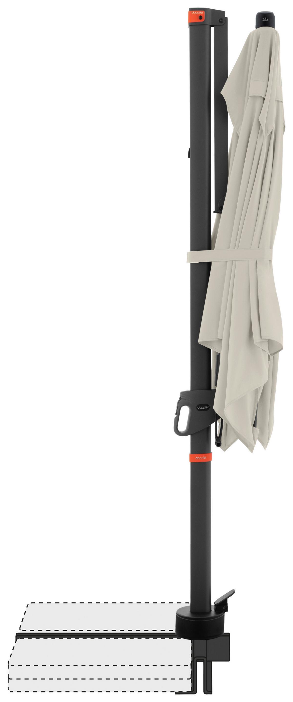 Ampelschirm MyZone Naturfarben ca. 210x210cm - Anthrazit/Naturfarben, Basics, Textil/Metall (210/210cm) - Doppler