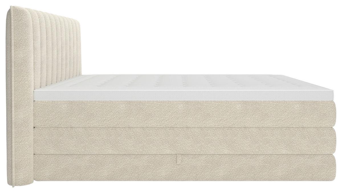 Boxspringbett Lina Beige ca. 160x200cm - Beige, KONVENTIONELL, Holz/Holzwerkstoff (160/200cm) - Premium Living