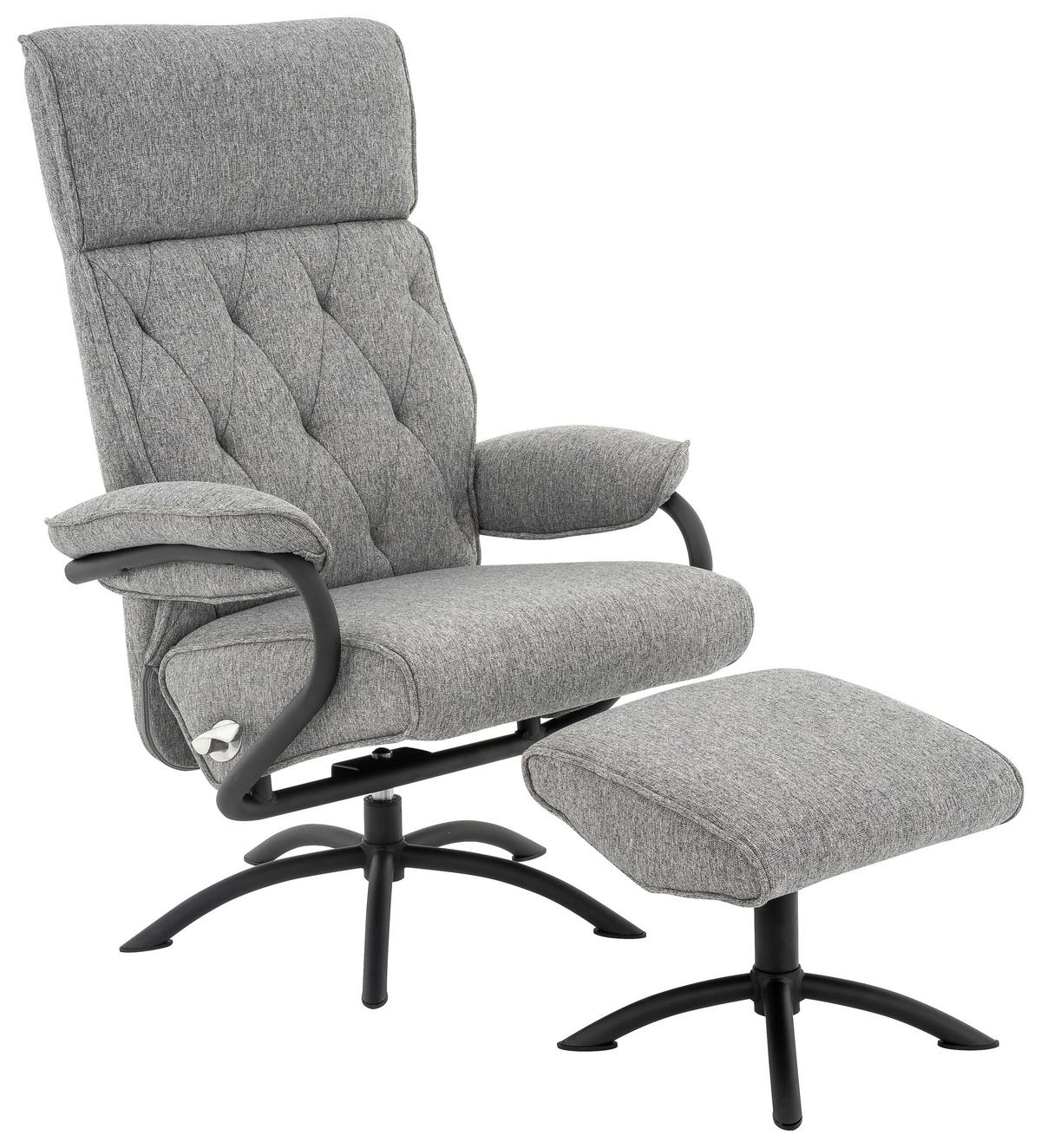 ZESTAW FOTELI RELAKSACYJNYCH TINA - czarny/szary, Modern, metal/tkanina (77,5/107/85cm) - MID.YOU