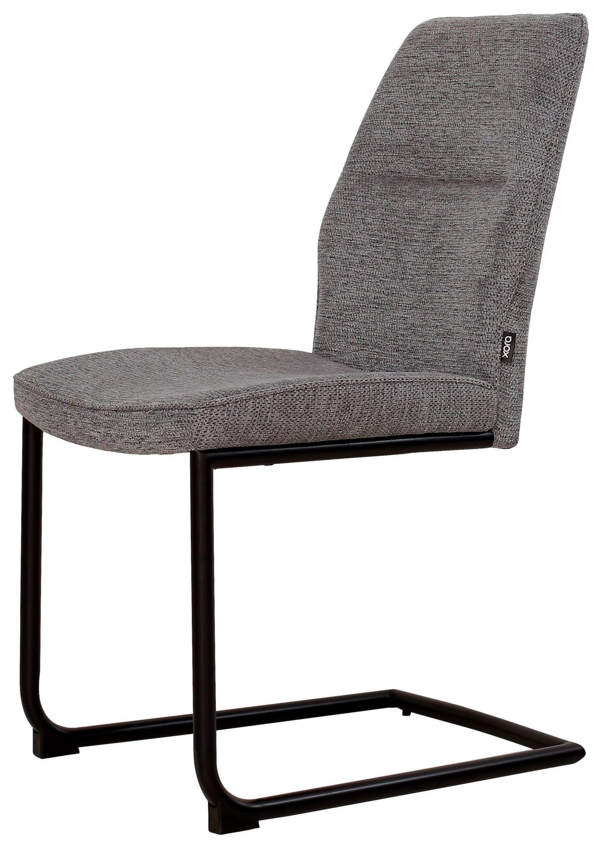 KRZESŁO NA PŁOZIE SALLY - czarny/szary, Design, metal/tkanina (45/91/62cm) - Xora